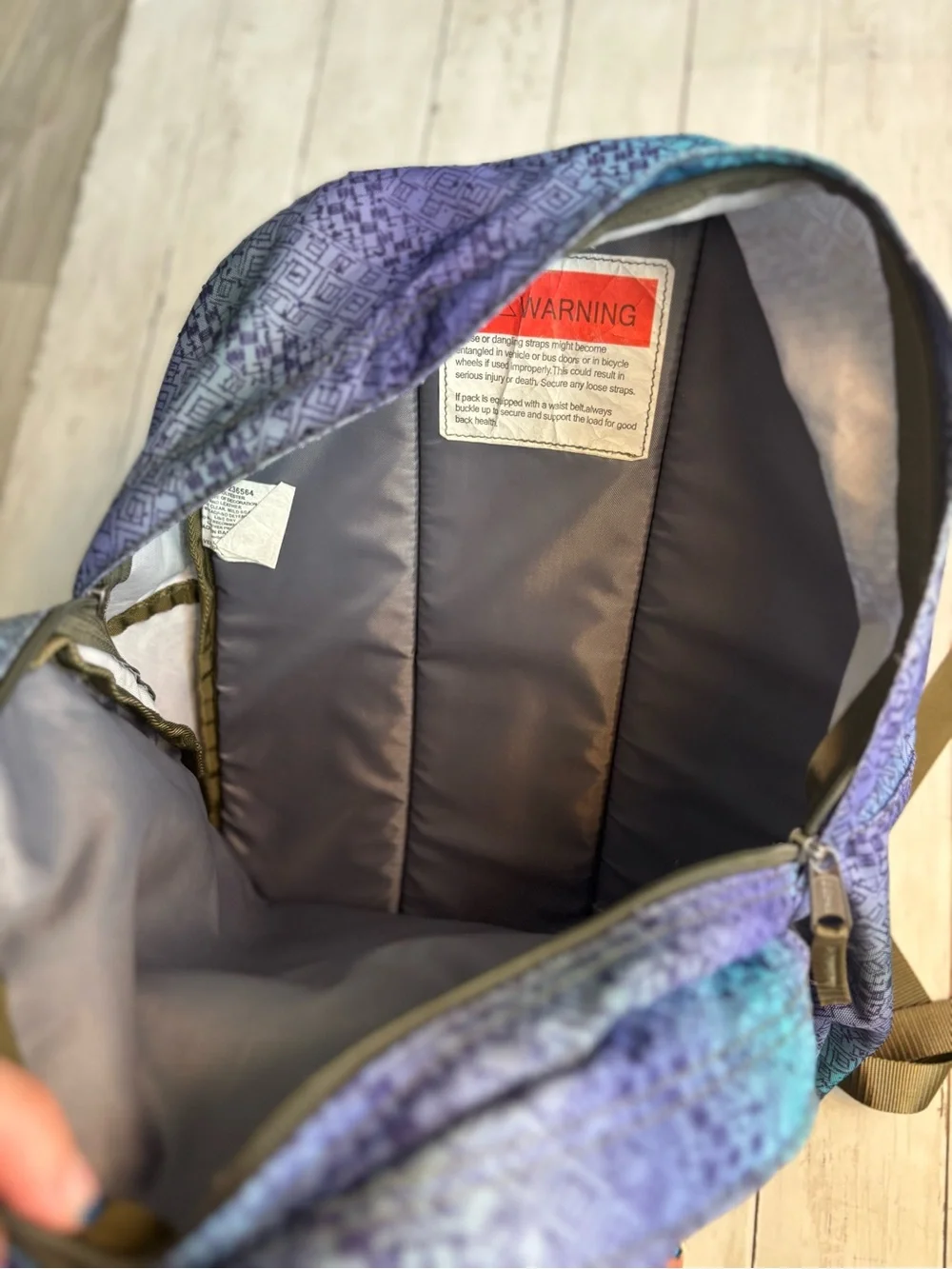 L.L. Bean Blue & Teal Geometric Backpack